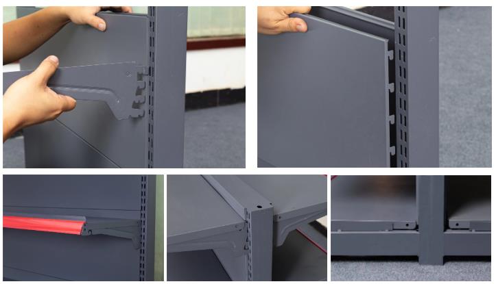 Guichang Supermarket Shelf Display Rack Double-Sided Metal Rack for Zero Food Stationery Light Duty HSN-1.6P for Shopping Malls Estantes (2)