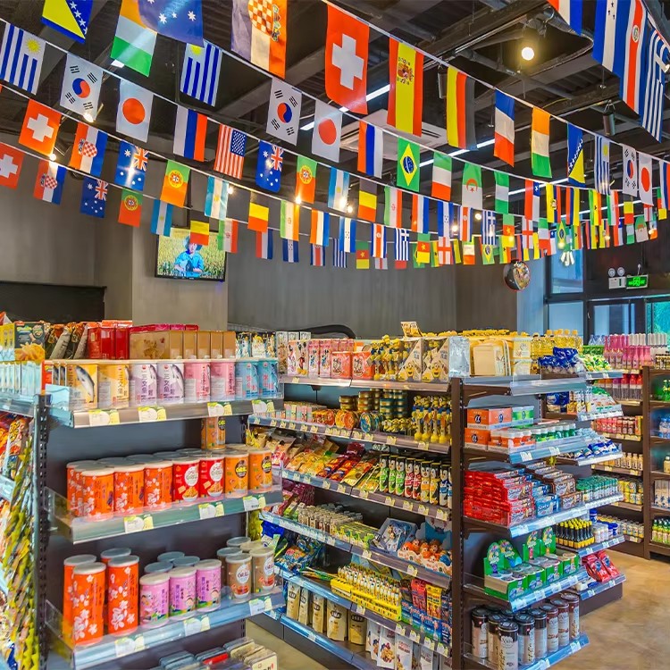 Guichang Supermarket Shelf Display Rack Double-Sided Metal Rack for Zero Food Stationery Light Duty HSN-1.6P for Shopping Malls Estantes (1)