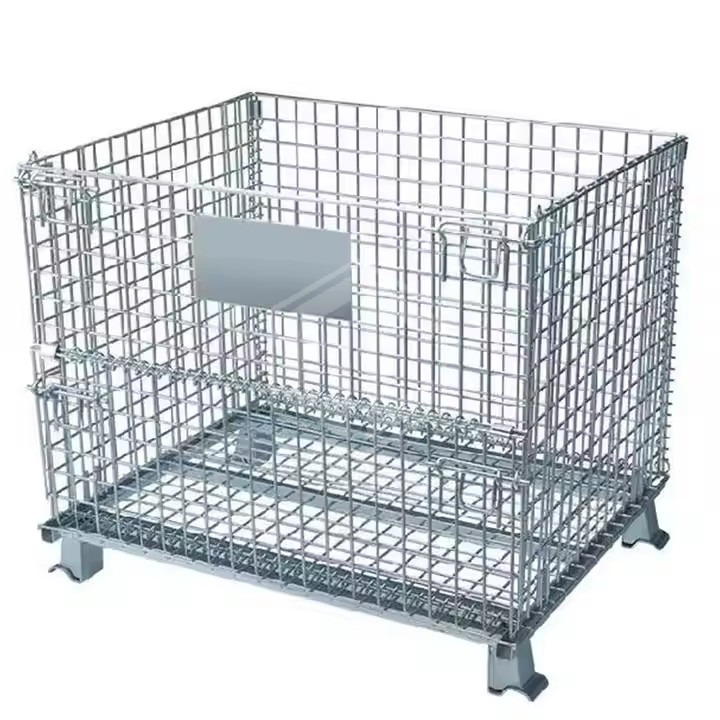 Guichang folding iron frame express sorting cart iron cage warehouse cage logistics table trolleymetal turnover bask