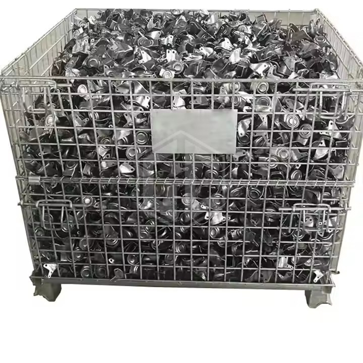Guichang Storage Cage with Wheels to Enlarge Folding Iron Frame Transfer Frame Warehouse Mobile Basket Metal Mesh Steel Folding