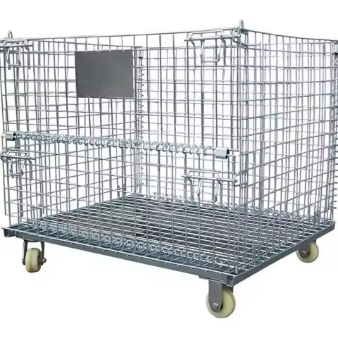 Guichang Storage Cage Folding Iron Basket Warehouse Cage Express Cage Cart Turnover Box