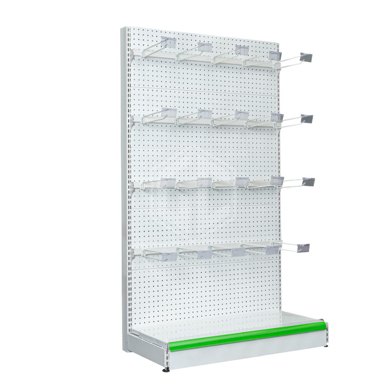 CE Approved Metallic Supermarket Display Shelves Wall Gondola Shelving Single Sided Retail Product Display Stand