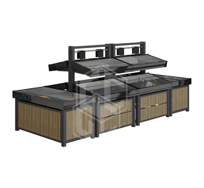 Guichang Fresh Supermarket Fruit and Vegetable Shelf Commercial Double Shelf Promotion Display Shelf