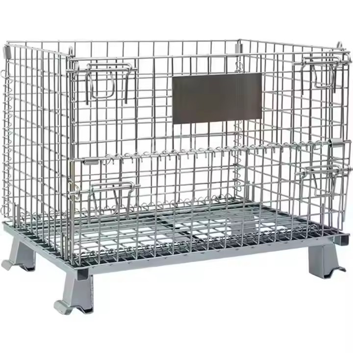 Guichang Storage Cage Folding Iron Basket Warehouse Cage Express Cage Cart Turnover Box