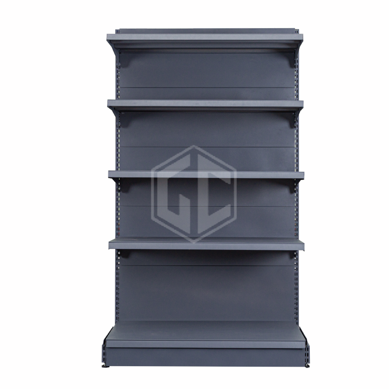 CE Approved Metallic Supermarket Display Shelves Wall Gondola Shelving Single Sided Retail Product Display Stand