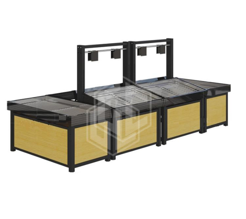 Guichang Fresh Supermarket Fruit and Vegetable Shelf Commercial Double Shelf Promotion Display Shelf