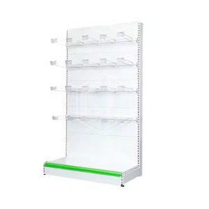 Good Quality Store Stands Rack Market Hanging Shelf Wall Shelf with Hooks Supermarket Display Shelves Cold Rolled Steel 50 Sets