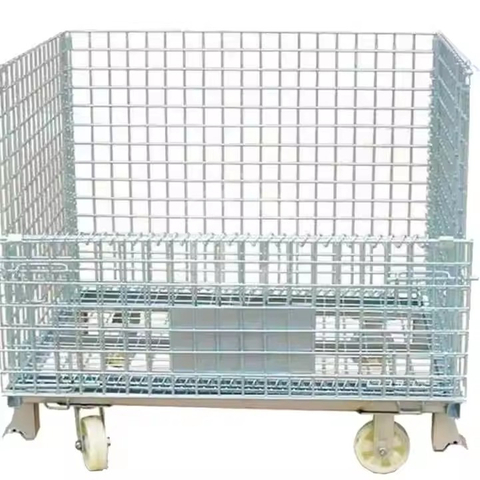 Guichang folding iron frame express sorting cart iron cage warehouse cage logistics table trolleymetal turnover bask