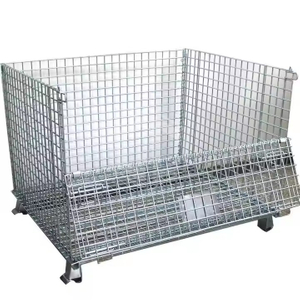 Guichang Storage Cage with Wheels to Enlarge Folding Iron Frame Transfer Frame Warehouse Mobile Basket Metal Mesh Steel Folding
