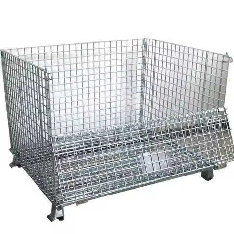 Guichang Storage Cage with Wheels to Enlarge Folding Iron Frame Transfer Frame Warehouse Mobile Basket Metal Mesh Steel Folding