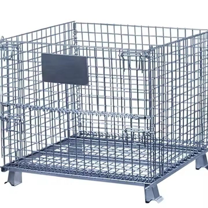 Guichang folding iron frame express sorting cart iron cage warehouse cage logistics table trolleymetal turnover bask