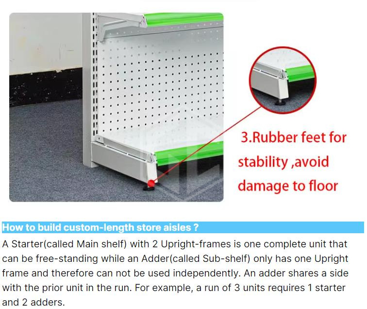 CE Approved Metallic Supermarket Display Shelves Wall Gondola Shelving Single Sided Retail Product Display Stand (9)